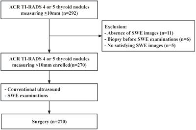 The value of quantitative and a new qualitative color pattern shear wave elastography for the differentiation of ACR TI-RADS 4 or 5 category thyroid nodules measuring ≤10 mm